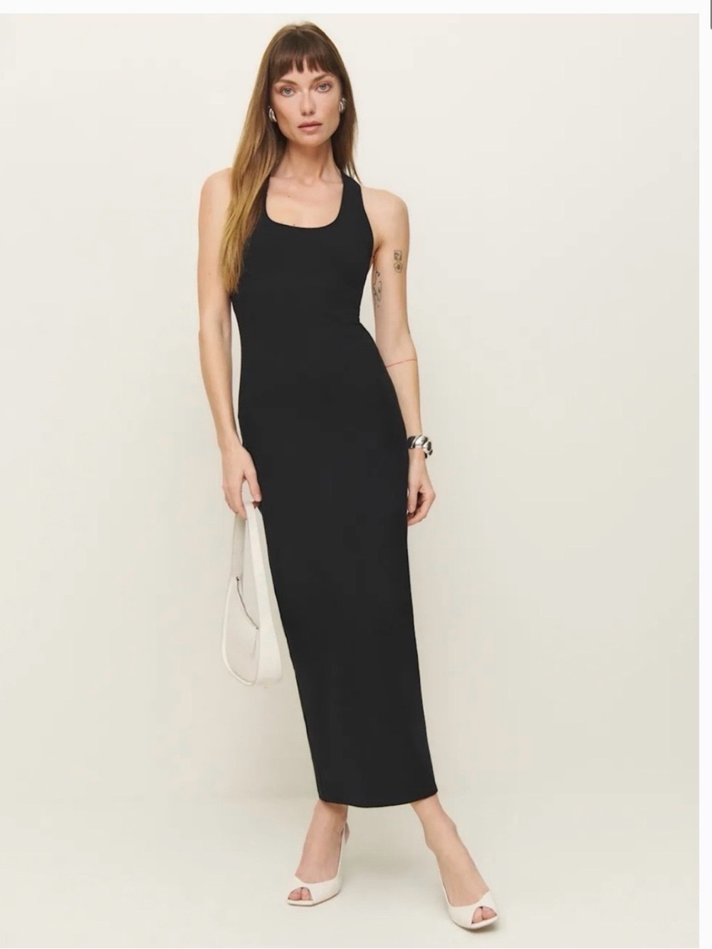 Reformation Black Scoop-Neck knit Tank Dress XS